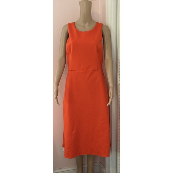 Banana Republic Dresses & Skirts - Banana Republic Orange Sleeveless Midi Dress Size 8 Criss Cross Back Pockets